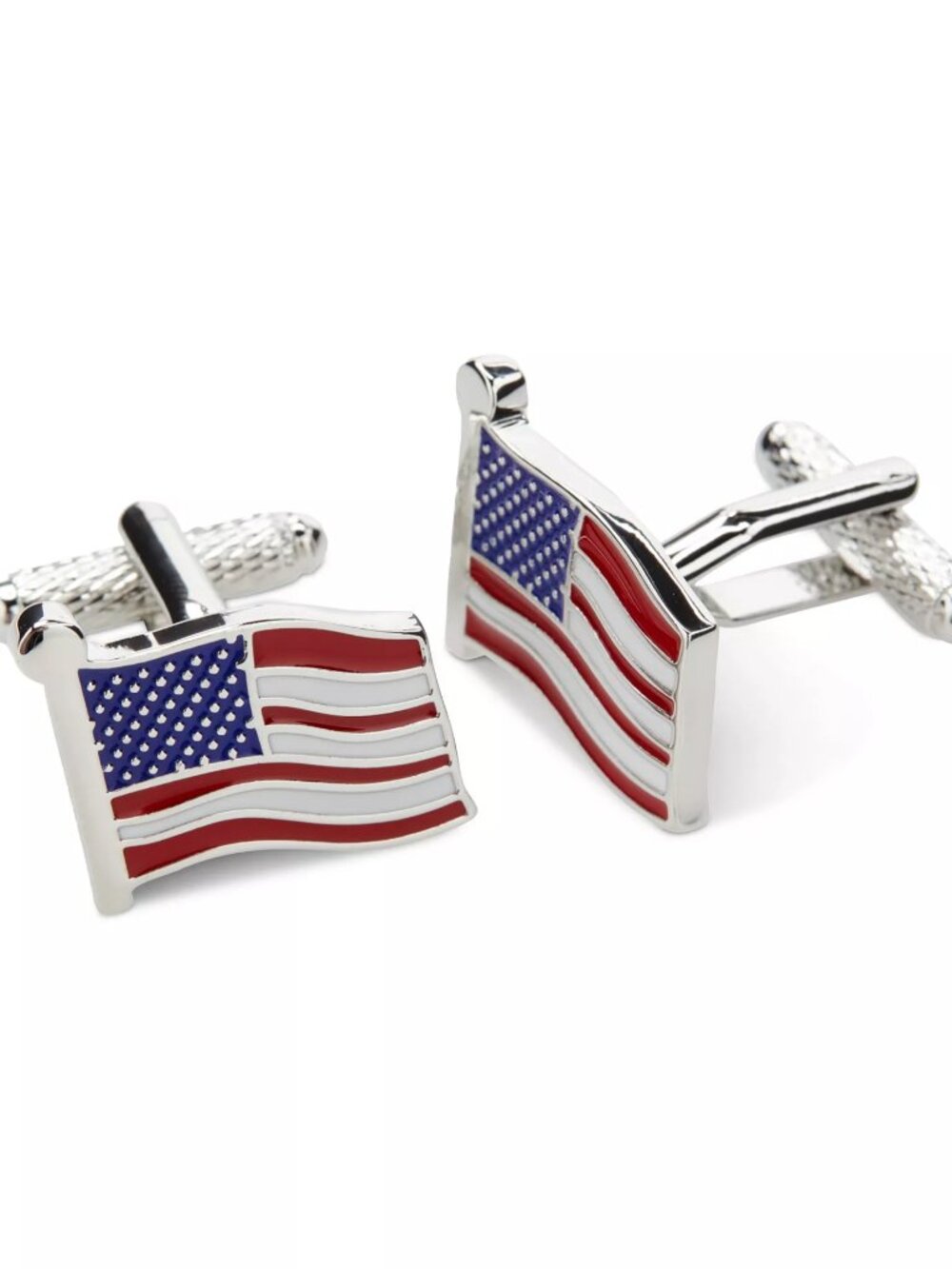 Perry Ellis Portfolio Men's Whale Back Patriotic American Flag Novelty Cufflinks
